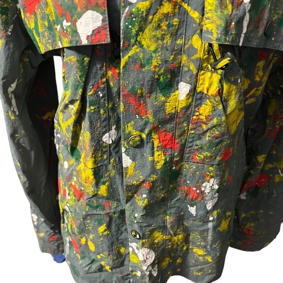 NWOT Zara Unisex Custom Splatter paint Jacket, Size XL - Picture 6 of 15